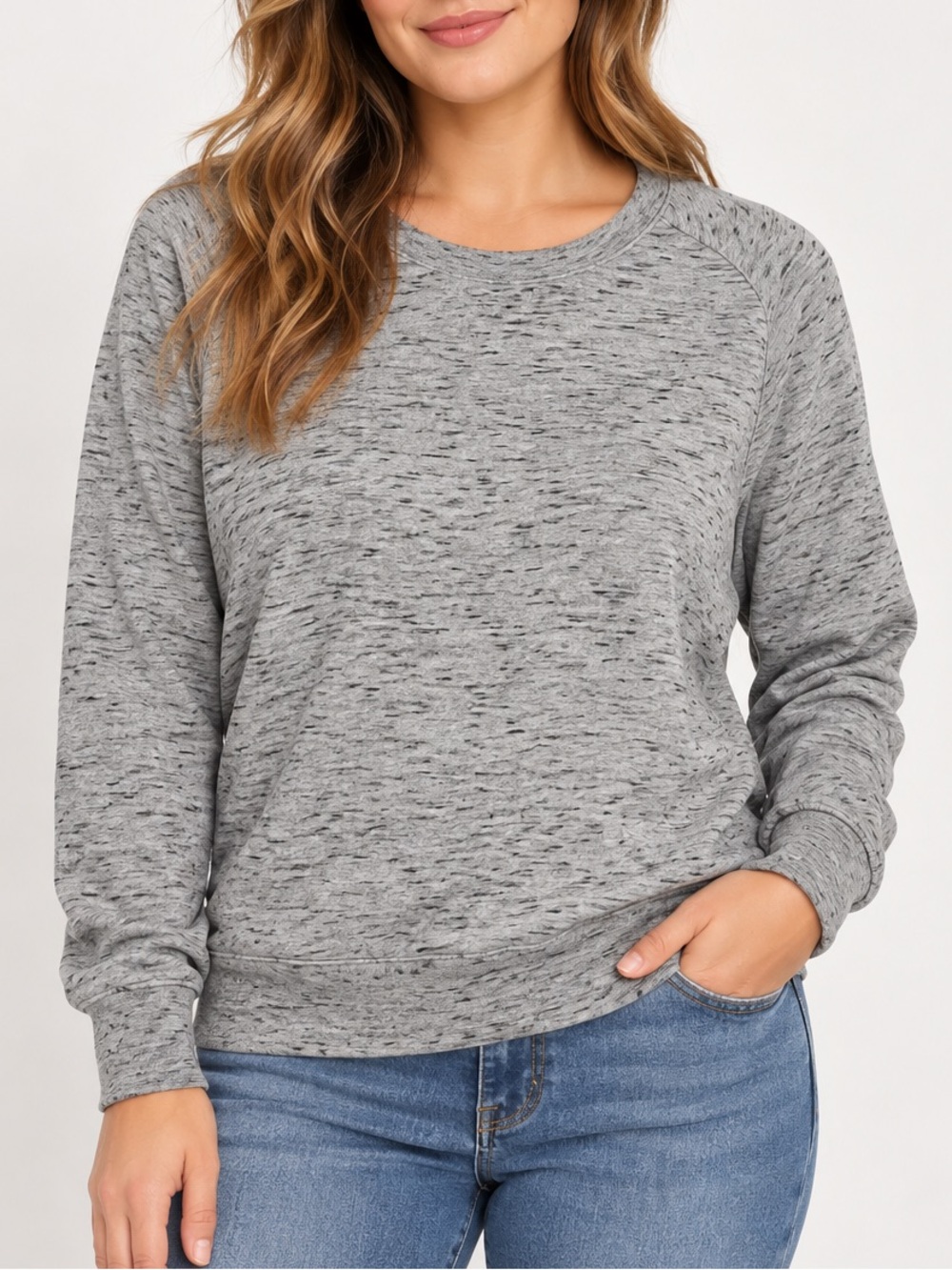 All In Motion Crew Neck Sweatshirt Large Gray Long Sleeve Lounge Casual Comfy